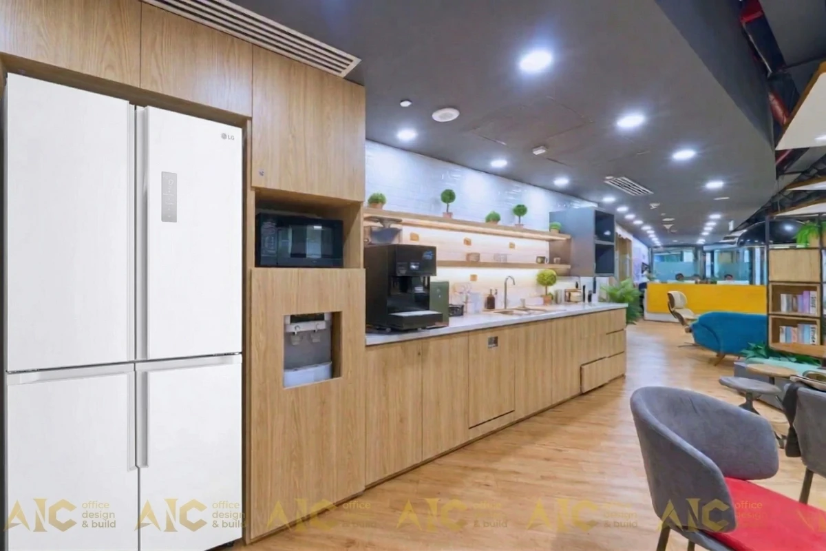 Khu pantry và nghỉ trong văn phòng do AIC thi công