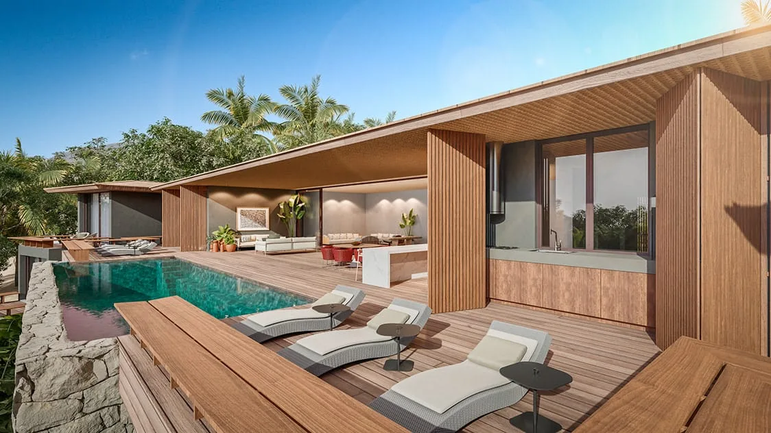 WPC decking installed across an outdoor garden area
