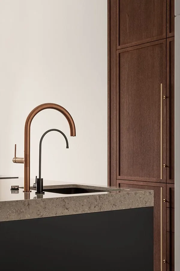 Brass-toned metal furniture creating a luxurious accent