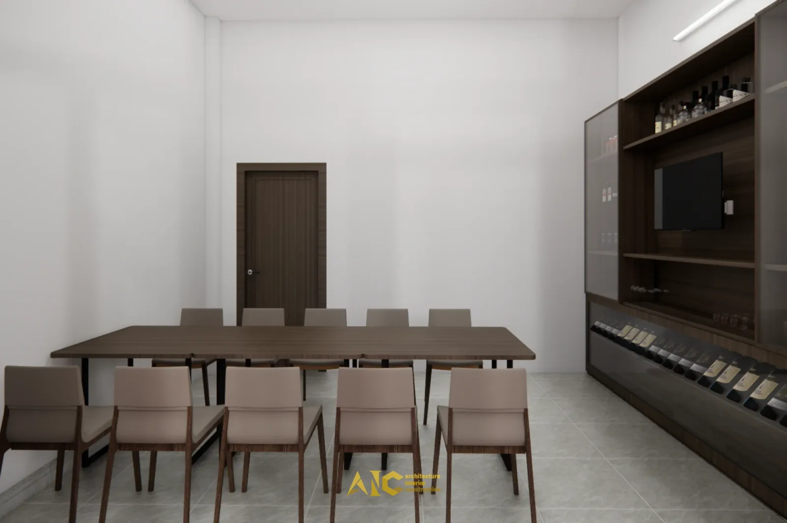 Thiết Kế & Thi Công Nội Thất Văn Phòng Bê Tông Rạch Chiếc — phối cảnh thiết kế 3D 16
