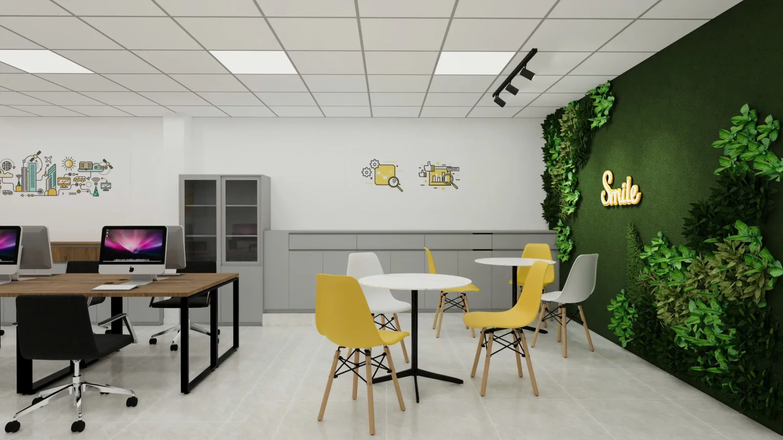 Thiết kế & Thi công Văn phòng Nhà sách Sao Mai Quận 12 — phối cảnh thiết kế 3D 19