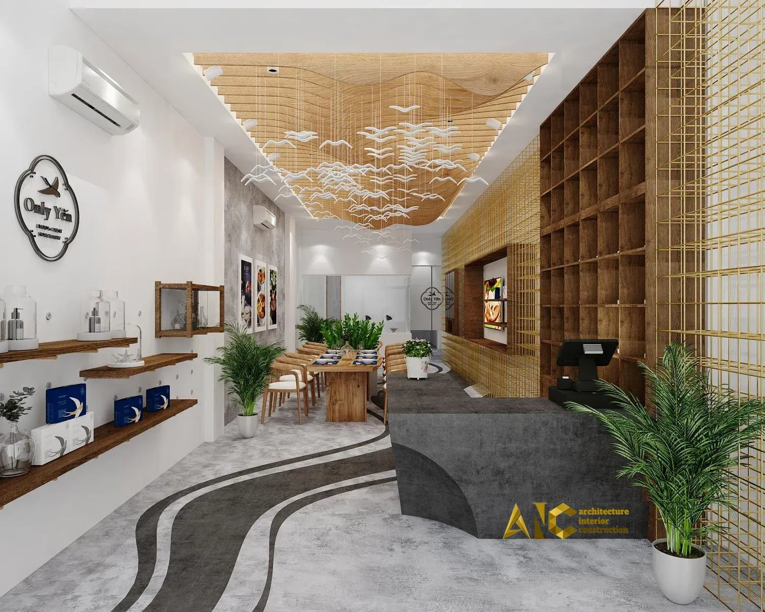 Thiết kế & Thi công Văn phòng Shop Yến — phối cảnh thiết kế 3D 3